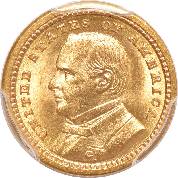 1903 $1 Louisiana Purchase McKinley, $1 1917 McKinley, and a $2.50 1926 Sesquicentennial, all PCGS UNC details/cleaned