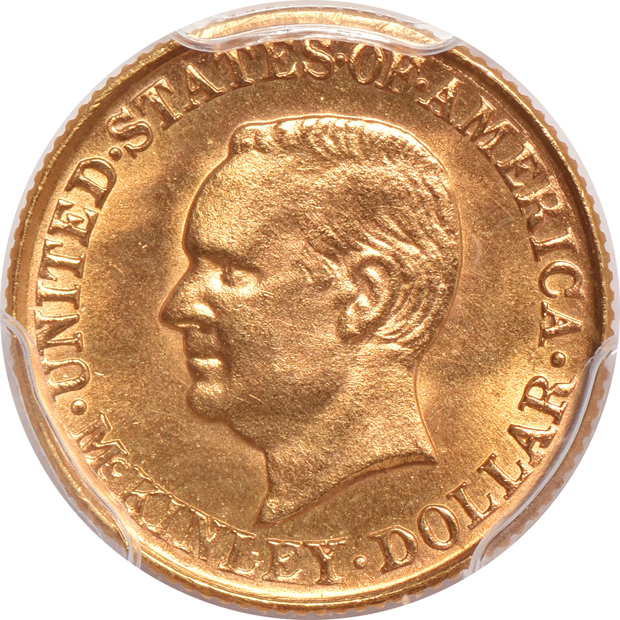 1903 $1 Louisiana Purchase McKinley, $1 1917 McKinley, and a $2.50 1926 Sesquicentennial, all PCGS UNC details/cleaned