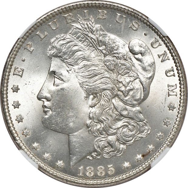 1885, 1897, and 1900, all NGC MS-65 CAC
