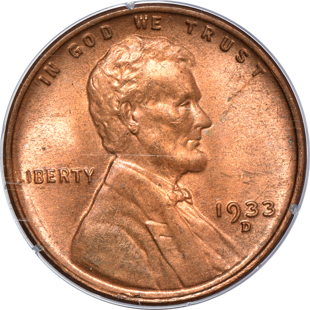 Five certified Lincoln cents