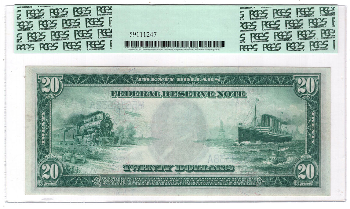 1914 $20 St. Louis Blue Seal Fr# 993 - PCGS XF-40