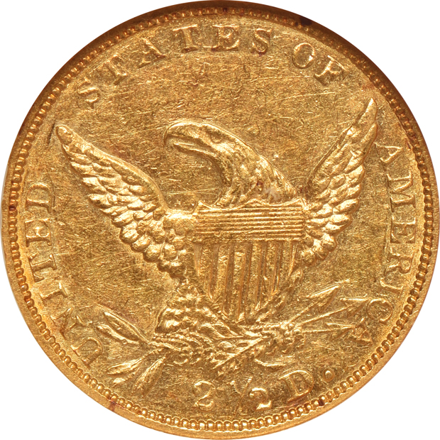 1836 Script 8 NGC AU-53 CAC
