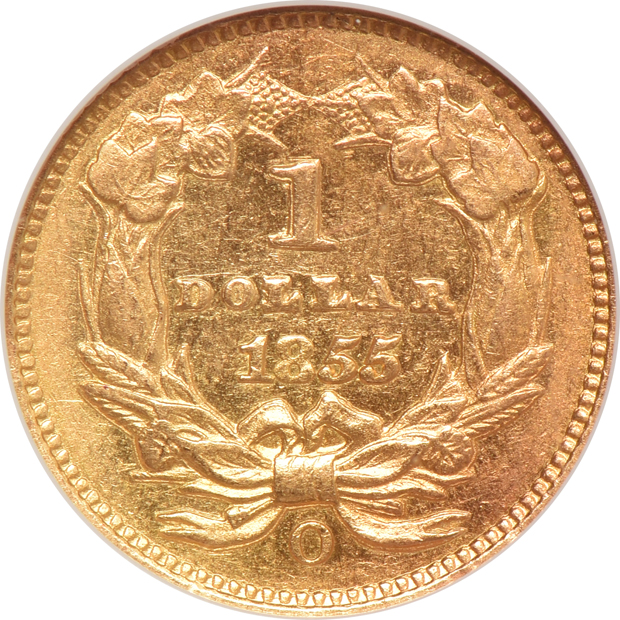 1855-O NGC AU-55 (no line)