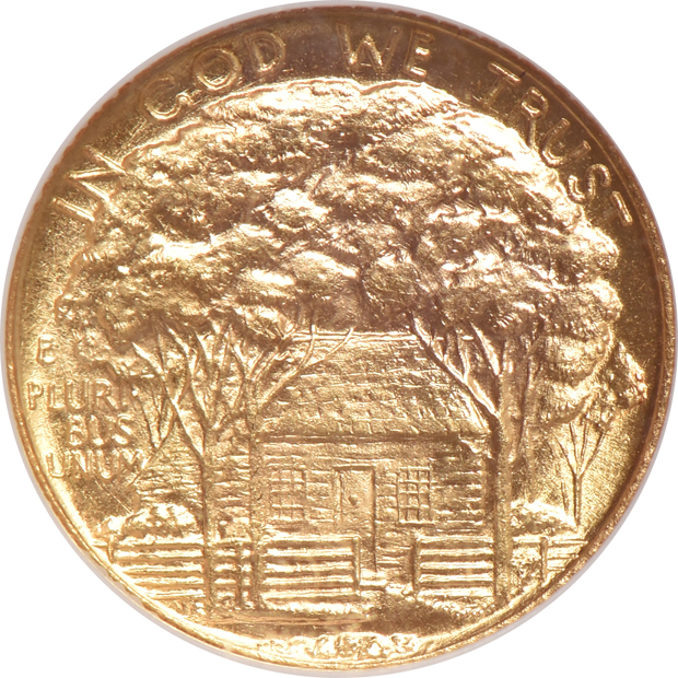 1922 $1 Grant Memorial with star MS-62, and a $1 1922 Grant Memorial MS-62 CAC, both NGC