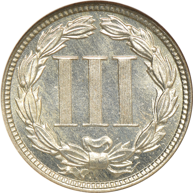 1881 three-cent nickel, and an 1888 Seated Liberty dime, both NGC PR-64 (no line) CAC