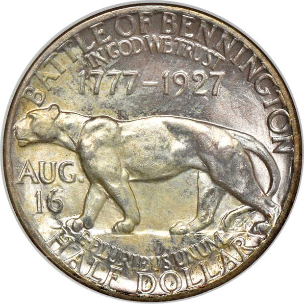 1925-S California MS-64, 1927 Vermont MS-65, and a 1936 Delaware MS-65, all NGC GOLD CAC