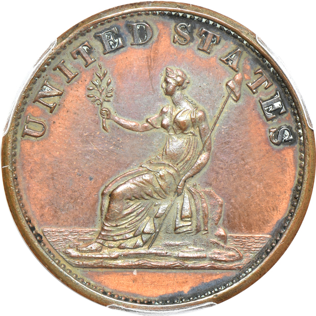 1783 Washington Draped Copper Restrike, Engrailed PCGS Proof UNC details/cleaned