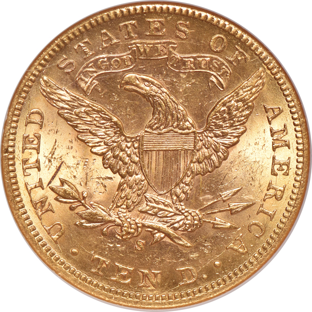 1885-S, 1897, and 1901-S, all NGC MS-62