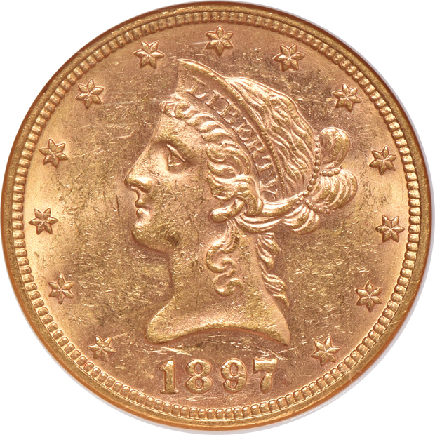 1885-S, 1897, and 1901-S, all NGC MS-62