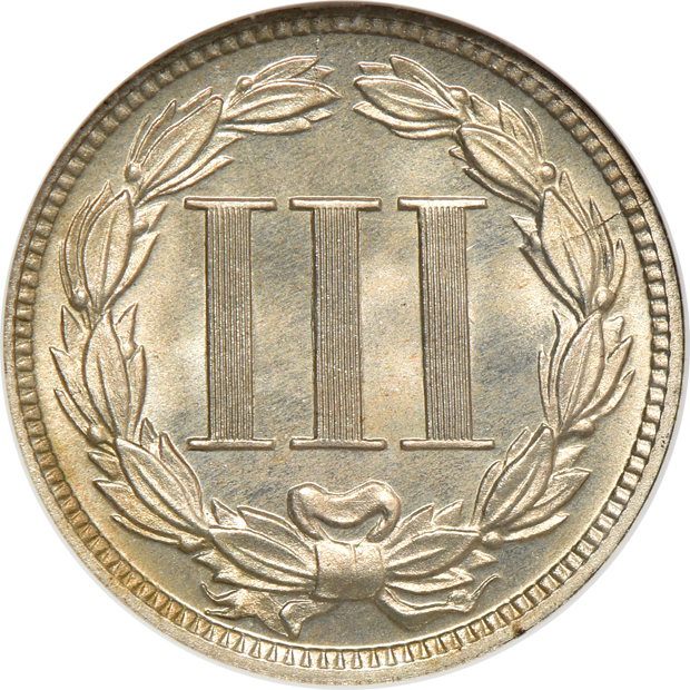 Four Proof three-cent nickels, all in older holders and CAC