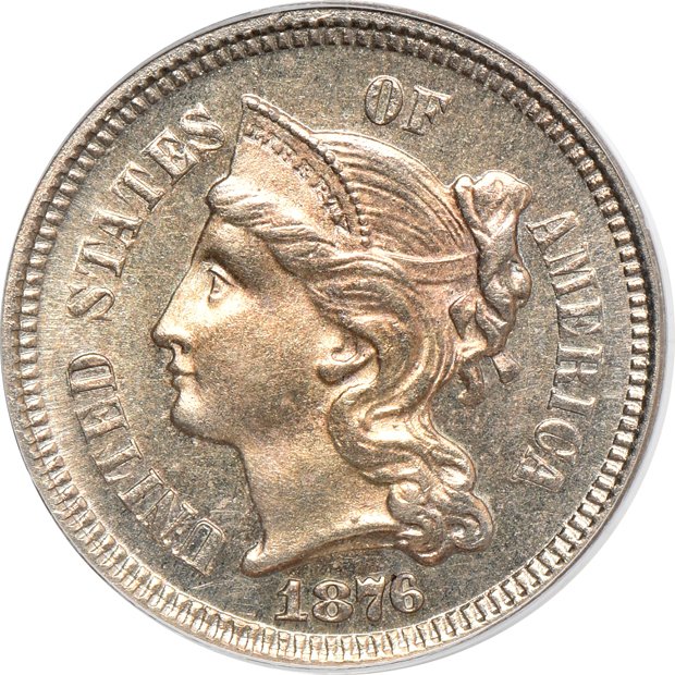 Four Proof three-cent nickels, all in older holders and CAC