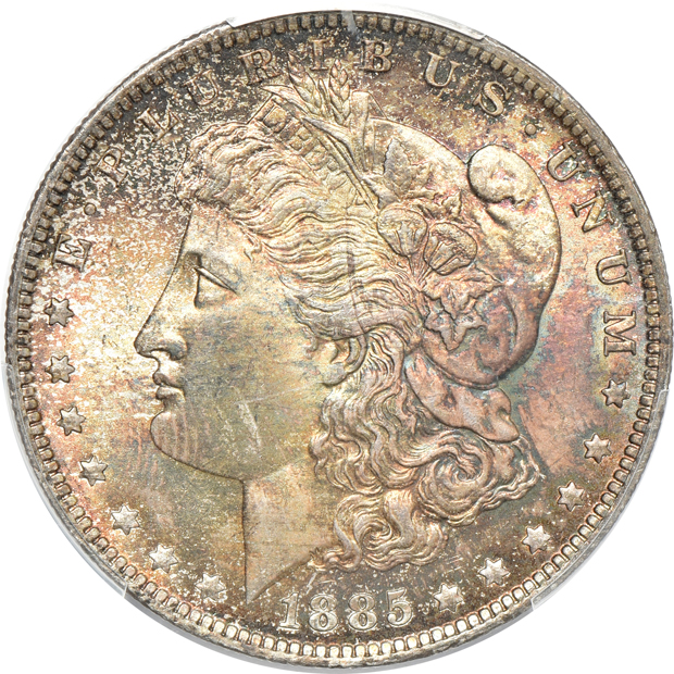 1885-O and 1887, both PCGS MS-66+