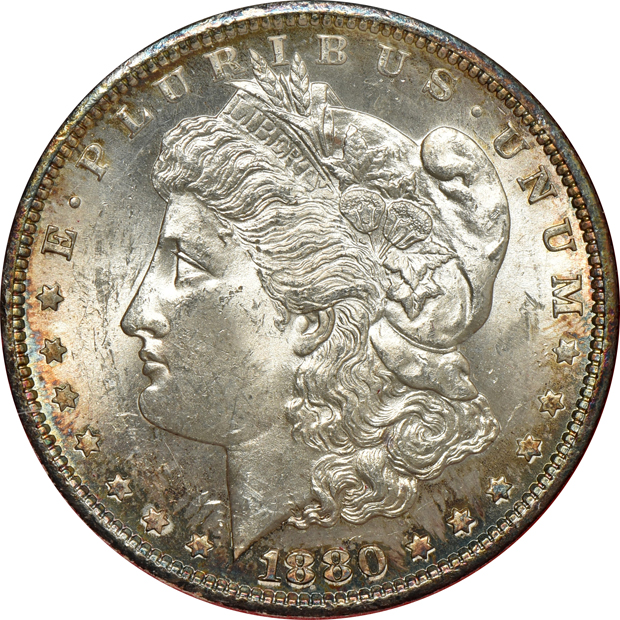 1880-S Redfield, 1885-O Paramount, and an 1887-S Redfield, as described