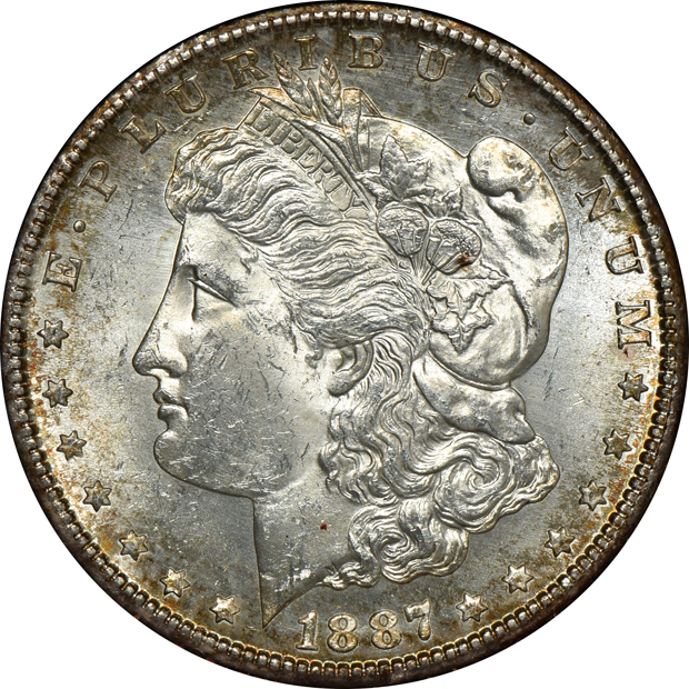 1880-S Redfield, 1885-O Paramount, and an 1887-S Redfield, as described