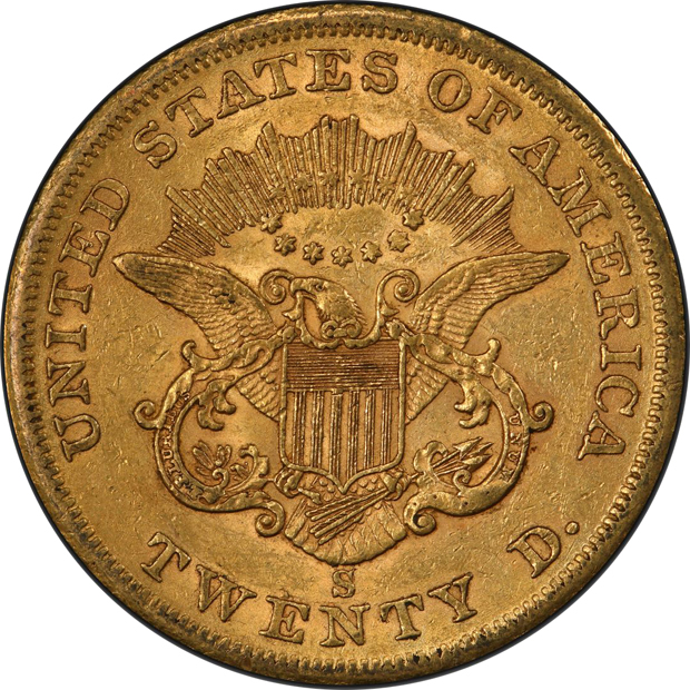 1855-S PCGS AU-53 CAC
