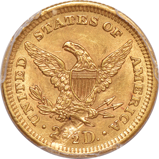 1900 Quarter Eagle Struck Through Reverse PCGS MS-63
