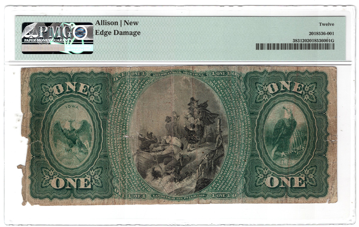 1875 $1 - Tama City, IA Charter #1880 - PMG F-12/edge damage