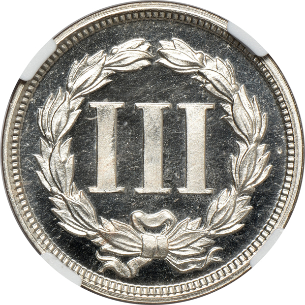 1868 three-cent nickel J-618 NGC PR-66 Ultra Cameo