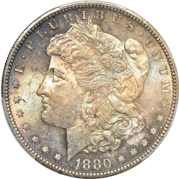 1880-S and two 1897, all PCGS MS-65