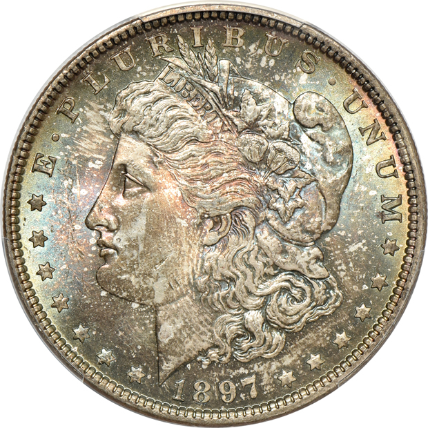 1880-S and two 1897, all PCGS MS-65