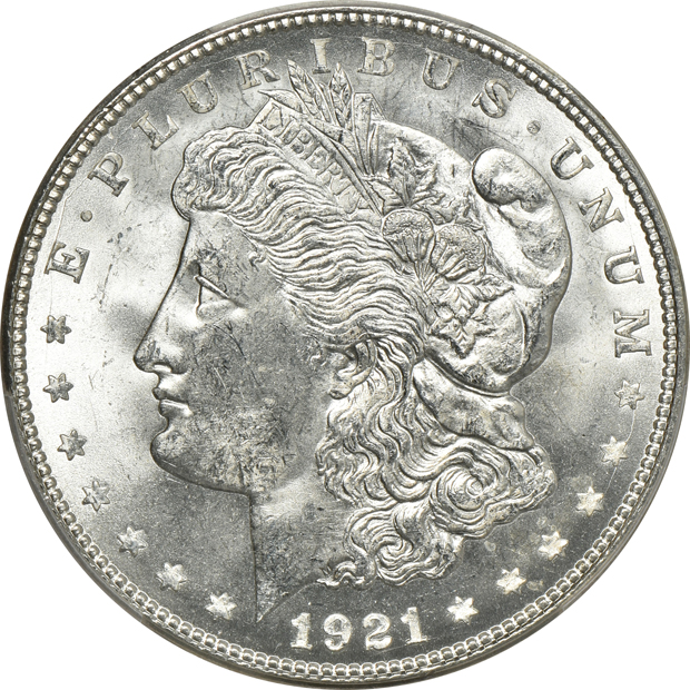 Two 1921-D Morgan PCGS MS-65