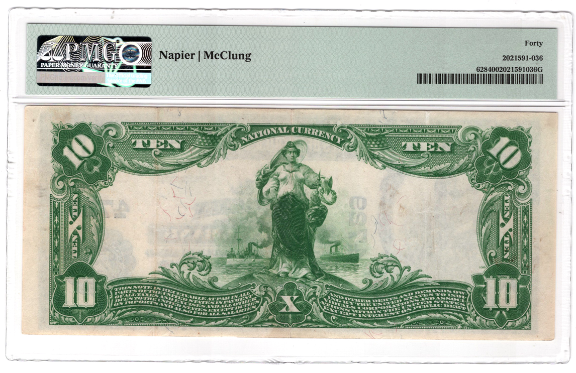 1902 $10 Blue Seal - Phoenix, AZ Charter #4729 - PMG XF-40