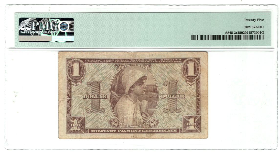 Series 521 $1 MPC Replacement Note, Third Printing - PMG VF-25