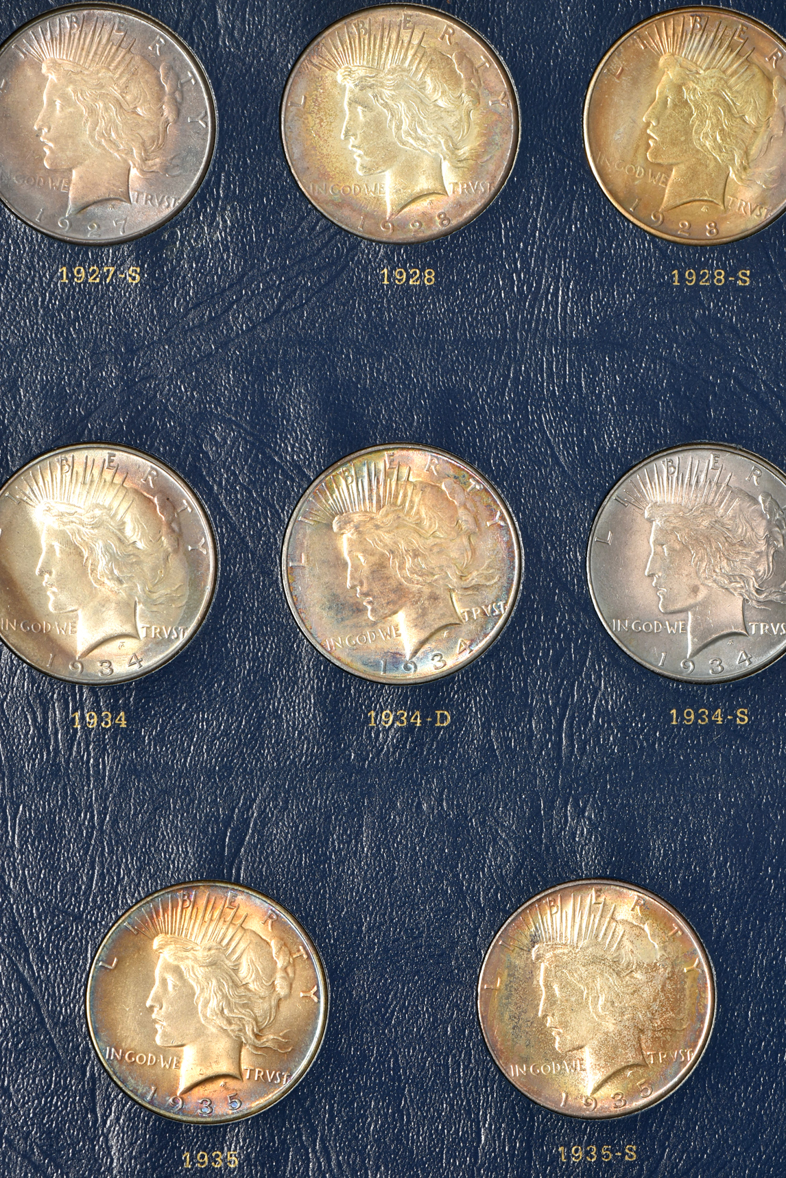 Complete Collection of Peace Dollars in a Whitman Classic 9130