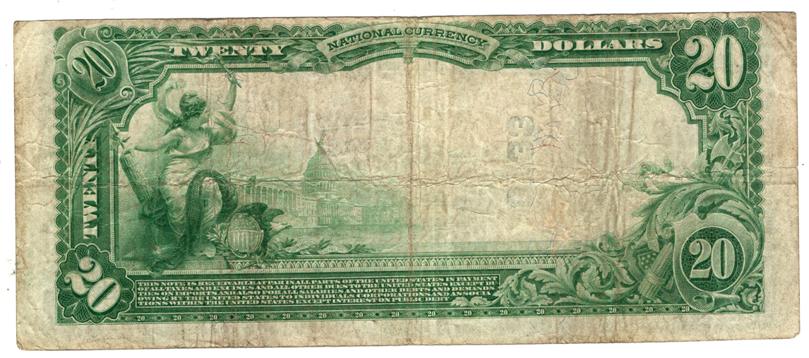 1902 $20 Blue Seal - Altamont, IL Charter #8733 - F