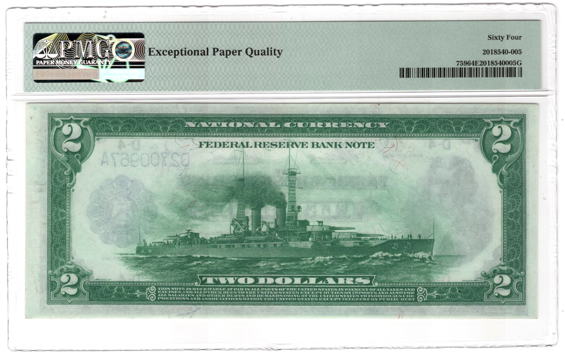 1918 $2 Cleveland Battleship Fr# 759 - PMG ChCU-64 EPQ
