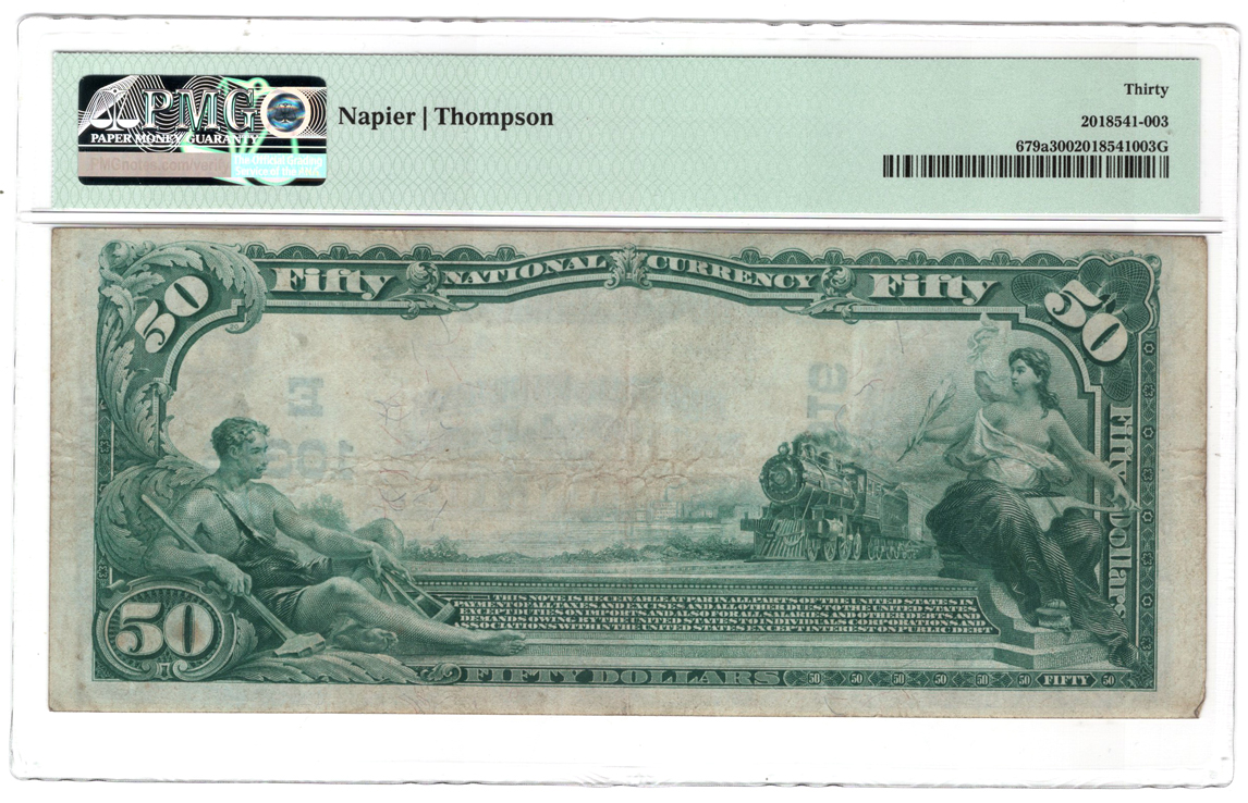 1902 $50 Blue Seal - Washington, DC Charter #10316 - PMG VF-30