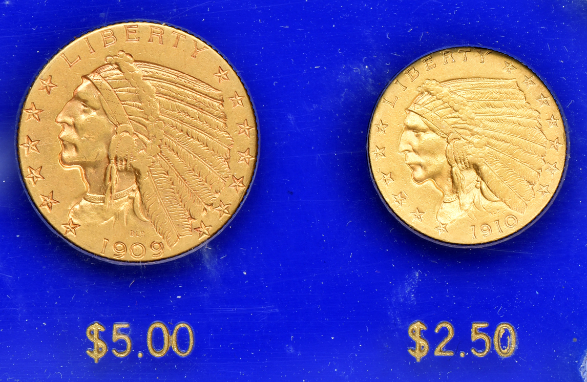 Four coin U.S. Gold Type Set in a Capital Plastics holder