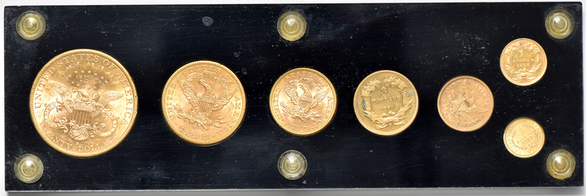 Seven coin Liberty Head U.S. Gold Type Set in a Capital Plastics holder