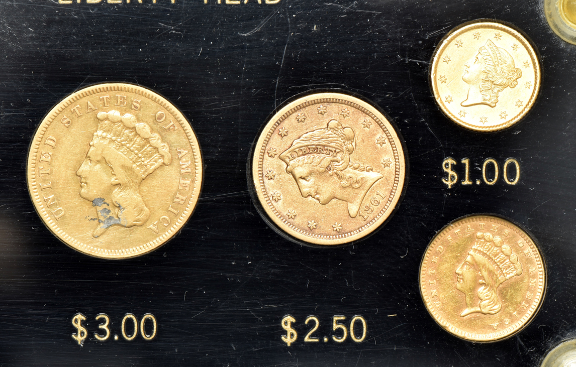 Seven coin Liberty Head U.S. Gold Type Set in a Capital Plastics holder