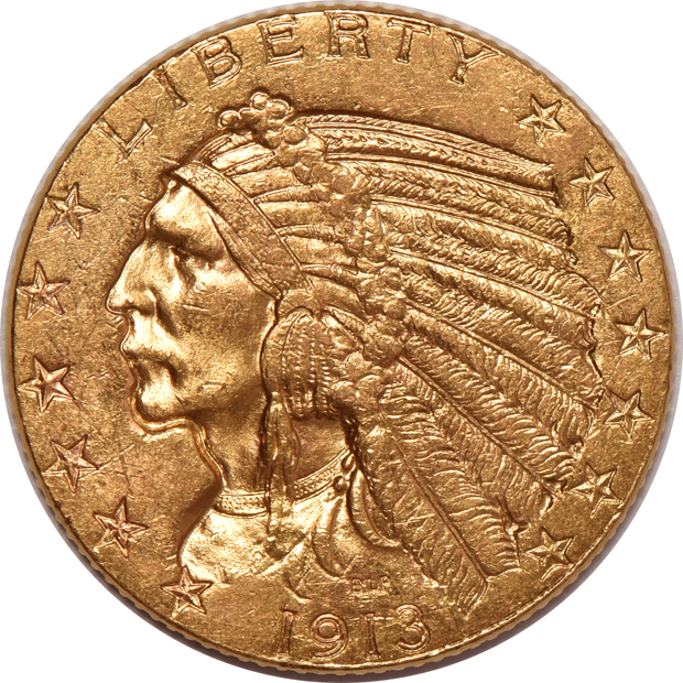 Seven Indian Head half eagles