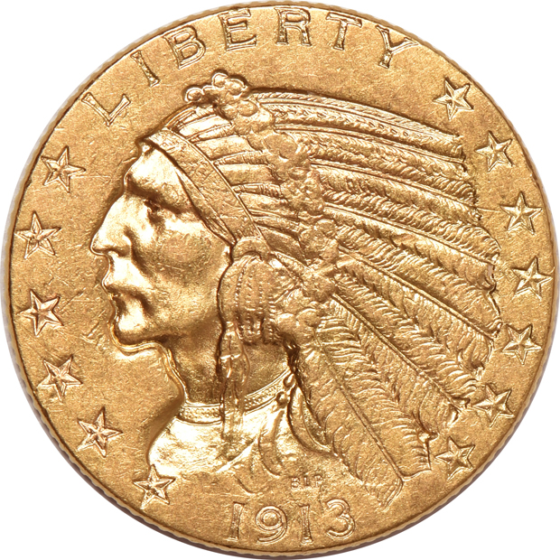 Seven Indian Head half eagles