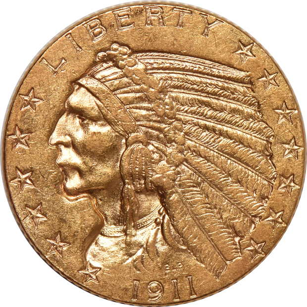Seven Indian Head half eagles