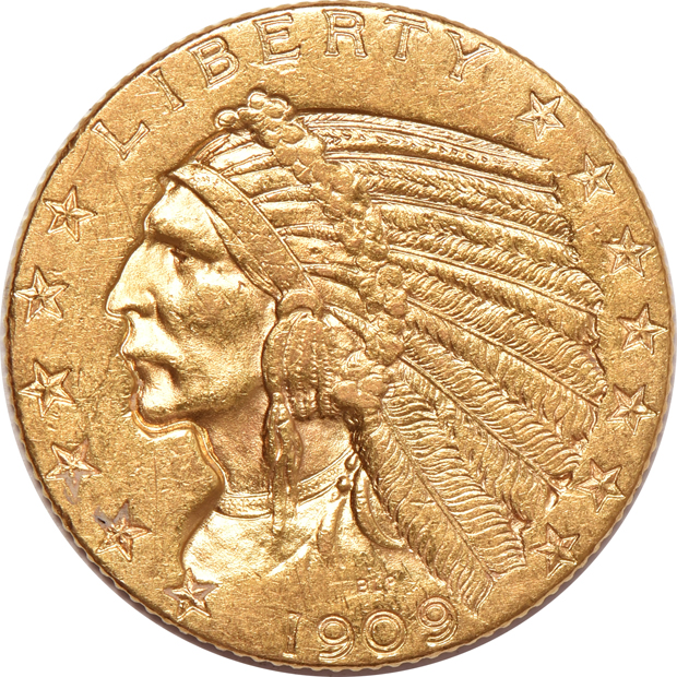 Seven Indian Head half eagles