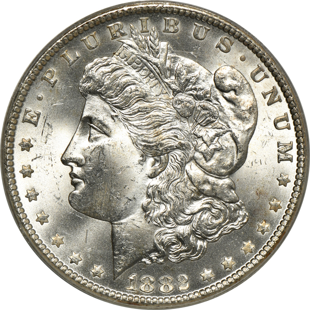 Two 1882-CC, both PCGS MS-64 (green label)
