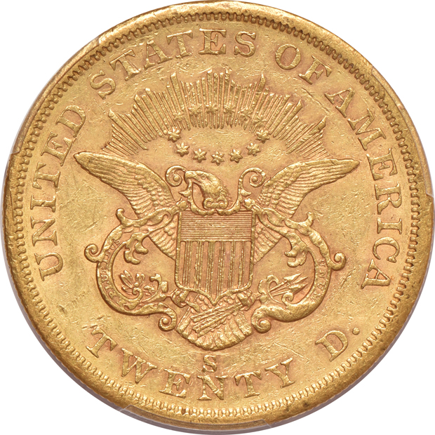 1856-S PCGS AU details/cleaned