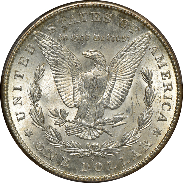 1885-S MS-61, and a 1900-S MS-62, both PCGS