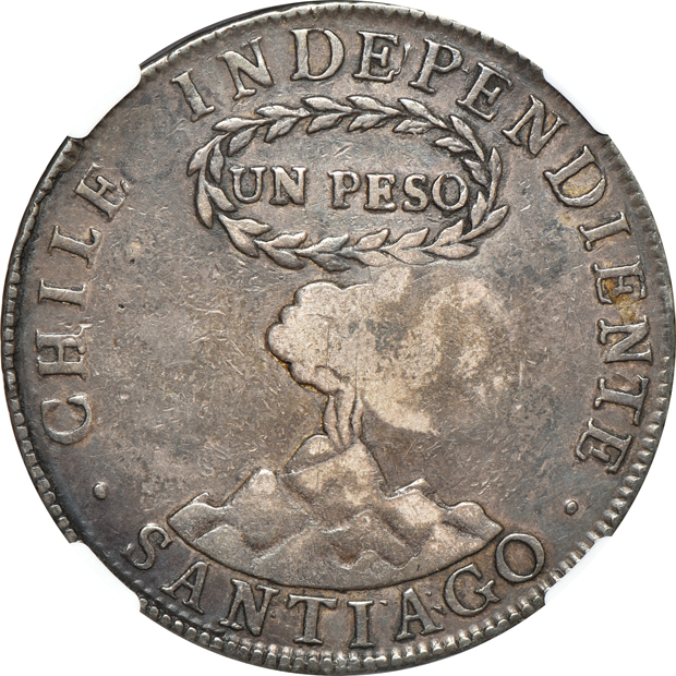 Philippines - 1834 8 reales on Chile peso - NGC XF-40