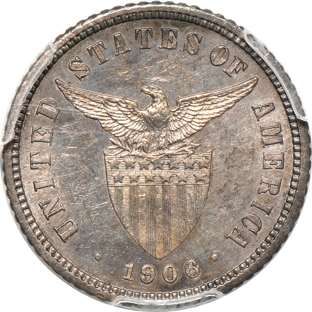 Four Proof 10 centavos certified by PCGS