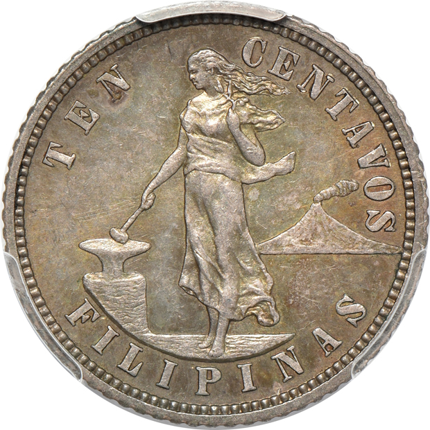 Four Proof 10 centavos certified by PCGS