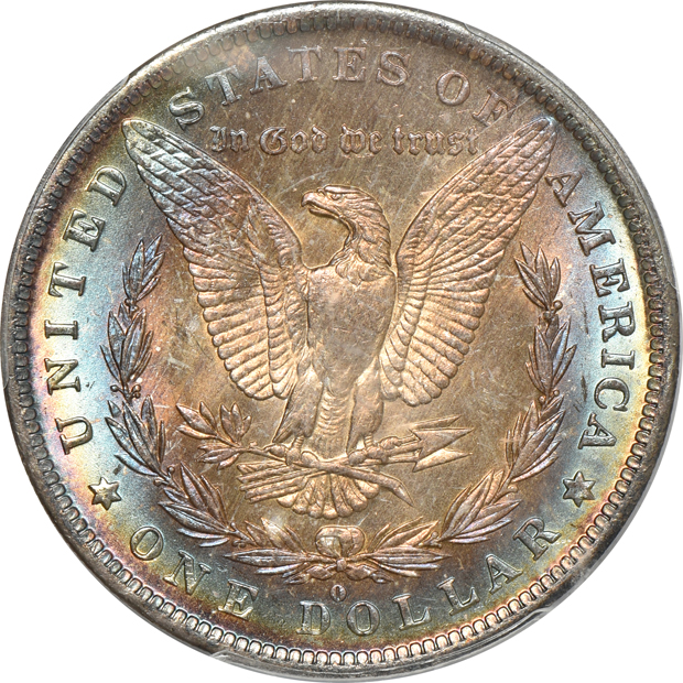 1883-O MS-64, and an 1886 MS-65, both PCGS
