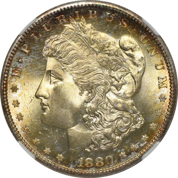 1880-S MS-66, 1881-S MS-66, and an 1884-O MS-65 Star, all NGC