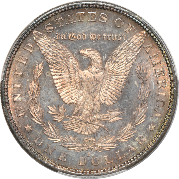 Two 1880-S MS-66, and an 1885 MS-65, all PCGS