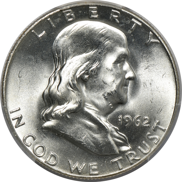 Two 1962 MS-64FBL, and a 1962 MS-64+FBL CAC, all PCGS