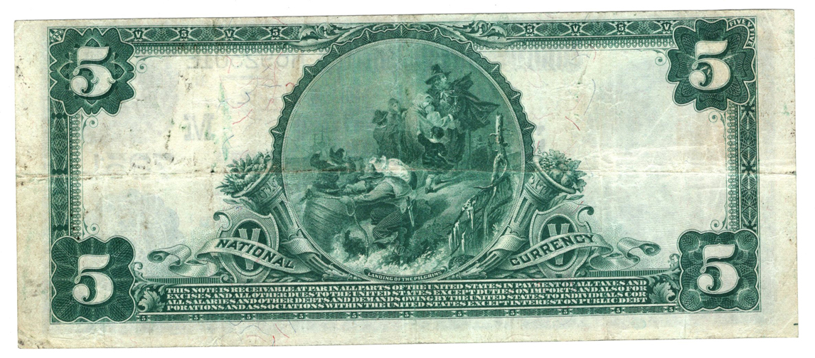 1902 $5 Blue Seal - Braymer, MO Charter #7351 - VF