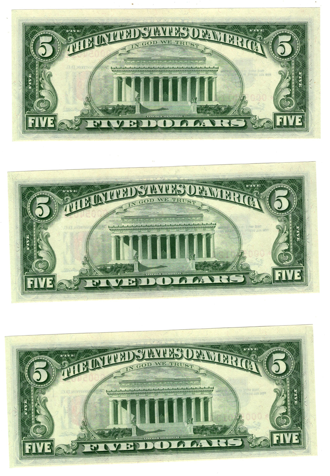 Run of seven sequential 1963 $5 Star Fr# 1536 - ChCU